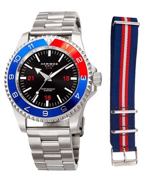 Akribos XXIV Men's Stainless Steel & Nylon Watch