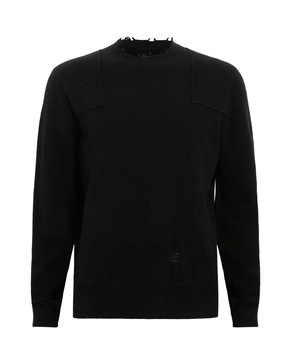 Wool-Blend Distressed Pointer Sweater