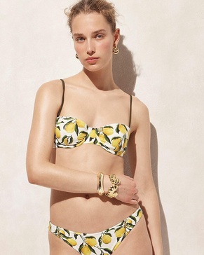 Balconette underwire bikini top in limoncello