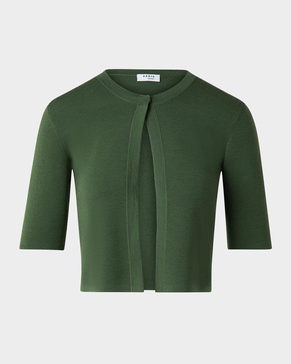 One Button Merino Wool Cropped Cardigan