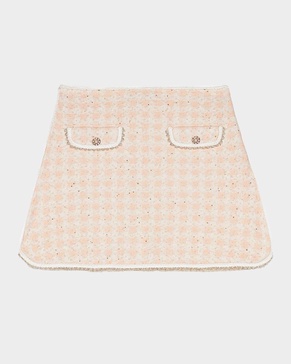 Jartingal Tweed-Effect Checked Knit Mini Skirt