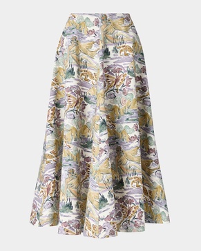 Varda Printed Midi A-Line Skirt