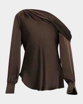 Alice Satin One-Shoulder Top