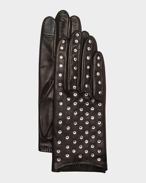 Bejeweled Leather Gloves 