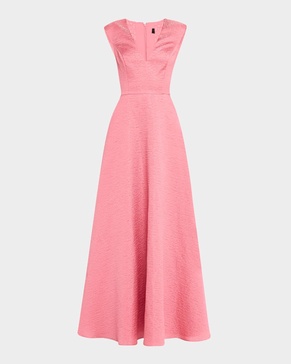 Sleeveless Shimmer Jacquard Ballgown