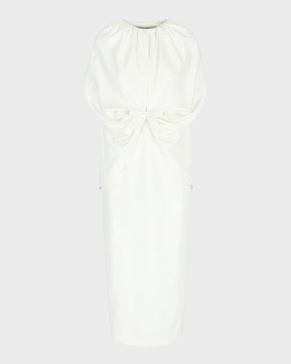 Ruched Waist Long Cape Dress