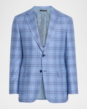 Men's Silk-Cashmere Plaid Sport Coat