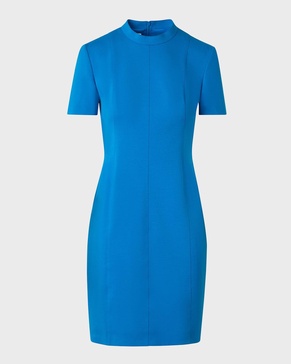 Mock-Neck Felted Wool Jersey Mini Dress