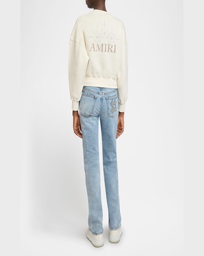 Amiri Starburst Crop Crewneck Sweatshirt