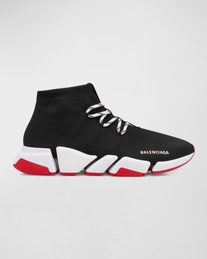 Speed Knit Lace-Up Trainer Sneakers