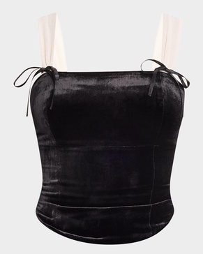 Tuli Velvet Bow Crop Top