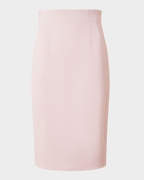 Double-Face Wool Crepe Pencil Skirt