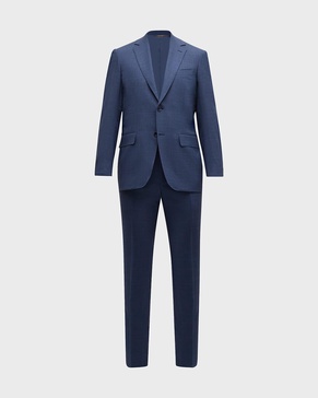 Men's Plaid Super 130s Wool Suit