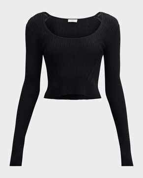 Hazel Ribbed Scoop-Neck Top