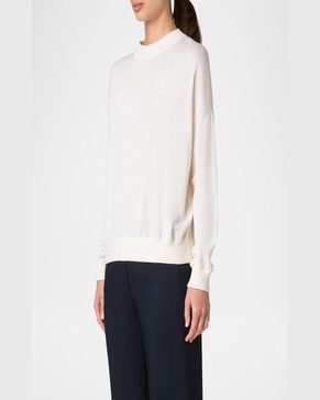 Mock Neck Merino Wool Sweater