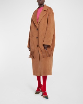 Eleanor Fringe Detail Duster Coat 