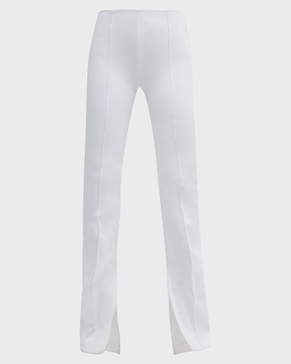 Neoprene Slit-Cuff Flare Pants