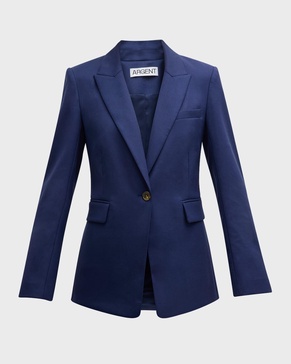 Single-Button Seasonless Wool Blazer