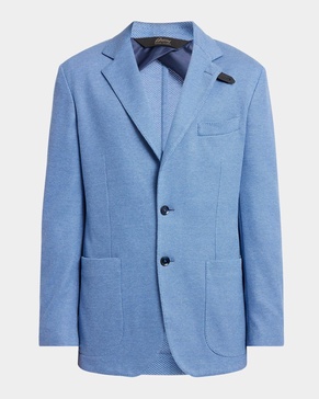 Men's Pique Knit Two-Button Blazer