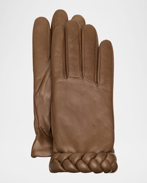 Edith Braided Leather Gloves 