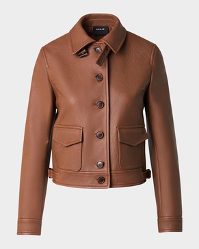 Nappa Leather Short Bomber Jacket