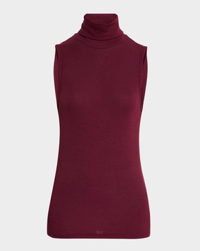 Modal Rib Sleeveless Turtleneck Top