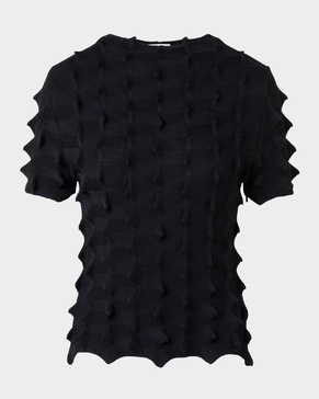 3D Sail Knit Short-Sleeve Sweater