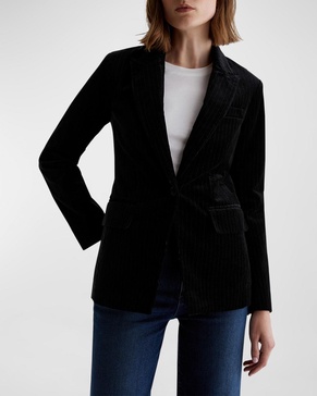 Rue Pinstripe Velvet Blazer