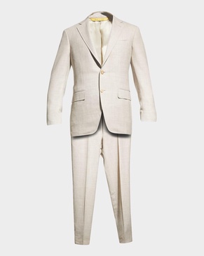 Men's Solid Linen-Blend Suit