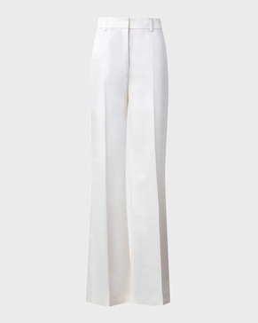 Florine Wool Satin Wide-Leg Pants