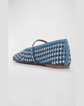 Ane Crystal Heart Mary Jane Ballerina Flats