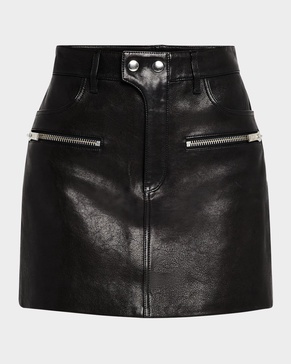 Steel Leather Mini Skirt