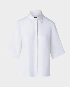 Linen Voile Collared Boxy Shirt