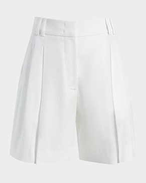 Pleated Front Linen Short