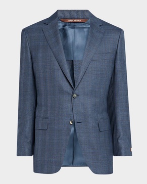 Men's Wool-Silk Plaid Suit