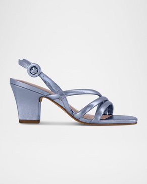 Naples Strappy Metallic Slingback Sandals