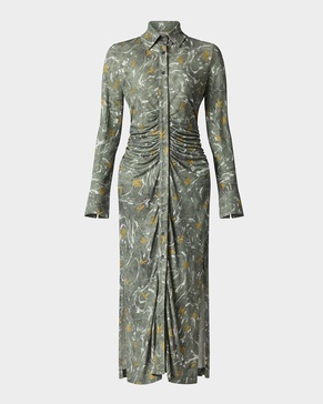 Claudia Abstract Gathered Waist Dress