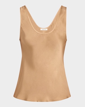 Lea Silk Scoop-Neck Tank Top 