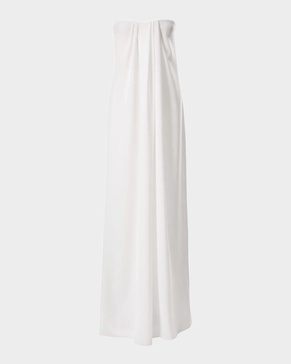 Draped-Front Strapless Gown