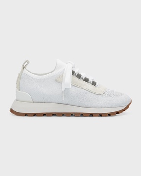 Knit Suede Trainer Sneakers