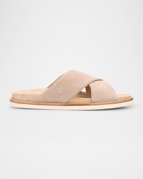 Men's Criss-Cross Suede Slide Sandals