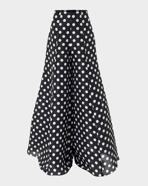 Polka-Dot Silk Palazzo Pants