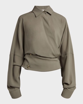 Draped Crepe Blouse