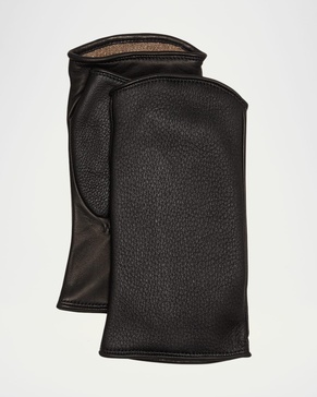 Leather & Cashmere Fingerless Gloves 