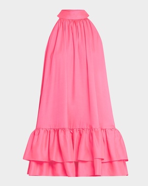 Erna Tie-Neck Halter Mini Dress