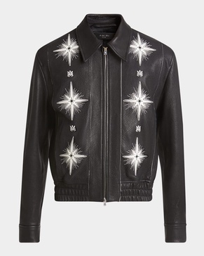 Men's Starburst Leather Blouson Jacket