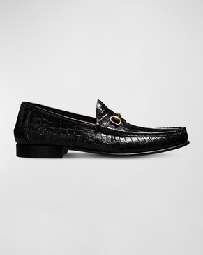 Men's Verona II Croc-Effect Italian Bit Loafers