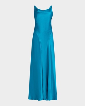 Cowl-Neck Sleeveless Satin Gown