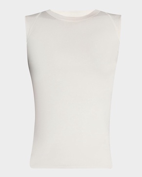 Sleeveless Fitted Silk Stretch Knit Top