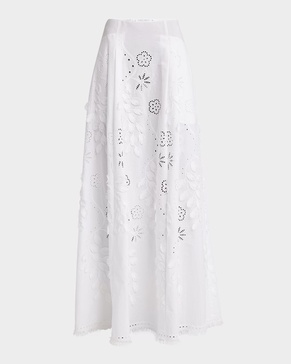 Eyelet Embroidered Maxi Skirt